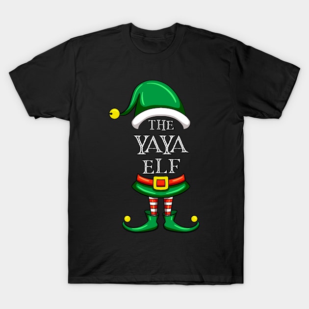 The Yaya Elf Matching Family Christmas Pajama T-Shirt by Maica